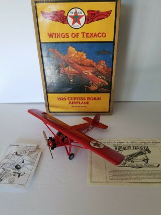 1929 Curtiss Robin Diecast Airplane Wings Of Texaco Coin Bank