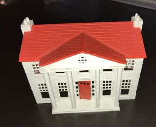 Vintage Plasticville Colonial Mansion Red & White Complete,  All