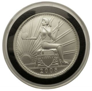 Una 2008 100 Ameros,  Silver,  Satin Finish,  Seated Liberty - Daniel Carr Fantasy