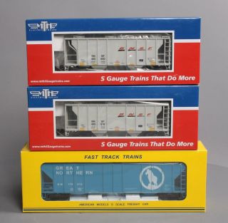 American Models,  Mth S Scale Freight Cars: 3306,  35 - 75015,  35 - 75016 [3] Ln/box