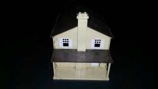 Vintage 1950 ' s Plasticville Two Story House w/ Garage O Scale Train 2