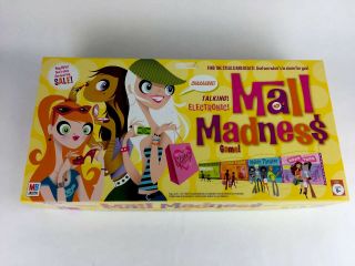 Mall Madness Electronic Shopping Game 2005 Board Hasbro Talking 100 Complete