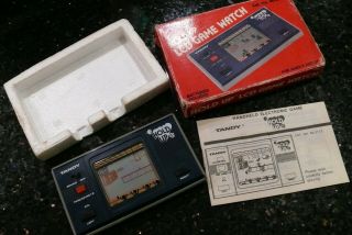 Tandy Hold Up Vintage Electronic Handheld Video Arcade Game And Watch