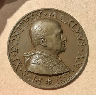 Pope Pius XI Bronze Papal Medal An.  XIII 2