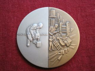 1967 Handy & Harman Centennial Medallion Medallic Art Co Ny.  925 Silver & Bronze