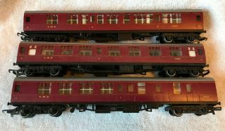 Hornby Trains Railway Oo Gauge Lms Coach (2) 2257 & 5051 Maroon Passanger,  Sleep