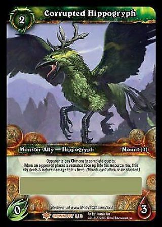 World Of Warcraft Corrupted Hippogryph Flying Mount Loot Card -