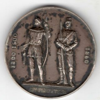 1860 British Silver Award Medal Issued For The National Rifle Association