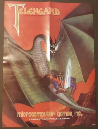 Telengard Dragon/knight Poster (16 " X 22 ") By Avalon Hill Microcomputer Games