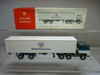 Wiking Ho (1/87) Scania 110 40ft Container Truck - United States Lines (520)