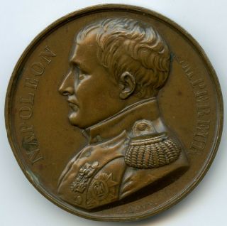 France Memorial To Napoleon Bonaparte At St.  Helena 1840 Copper Medal 41mm 37gr