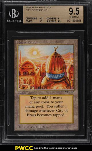 1993 Magic The Gathering Mtg Arabian Nights City Of Brass U3 L Bgs 9.  5 (pwcc)