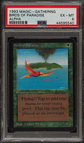 1993 Magic The Gathering Mtg Alpha Birds Of Paradise R G Psa 6 Exmt (pwcc)