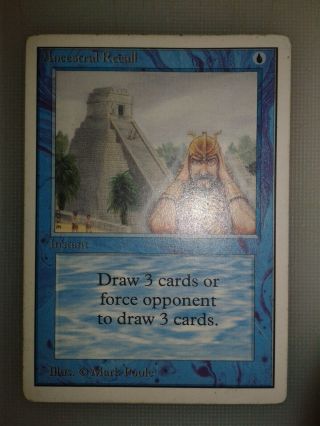 Unlimited Ancestral Recall Moderate Play Magic The Gathering Mtg