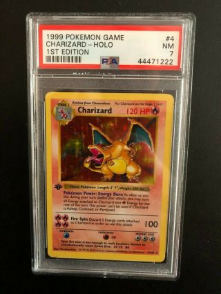 Psa 7 Charizard Pokemon Card (4/102) (1st Edition Shadowless) Oasis