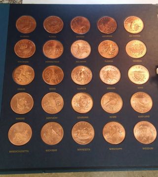 1974 Official Wildlife Of The United States Coins Copper Set Of 50