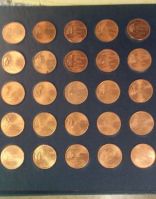 1974 Official Wildlife of the United States Coins Copper Set of 50 2