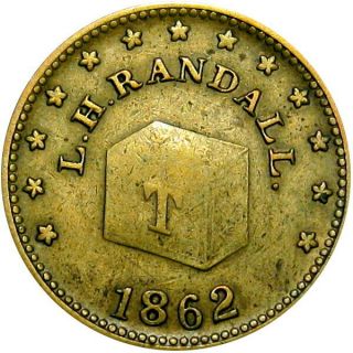 1862 Grand Rapids Michigan Civil War Token L H Randall Tea Box