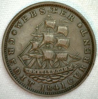 1837/1841 Hard Times Token Htt Webster Van Buren Metallic Credit Currency