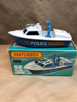 Matchbox 52 Police Launch Speed Boat Superfast