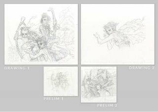 FAE OF WISHES DRAWINGS by Wylie Beckert for MTG Throne of Eldraine set 2