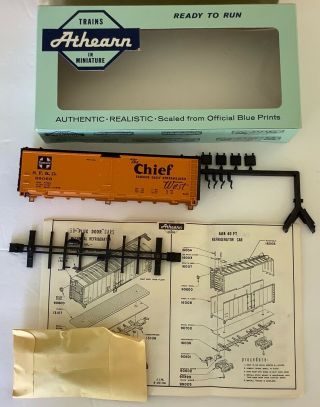 Vintage 1965 Athearn Ho Scale Atsf Reefer Car Nos Kit,  Box