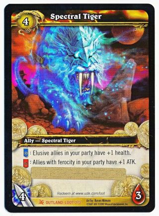 World Of Warcraft Wow Tcg Spectral Tiger Loot Card - Code