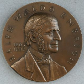 Ralph Waldo Emerson 3 " Bronze Medal (nyu Hall Of Fame For Great Americans)