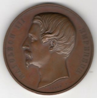 1856 French Napoleon Iii Medal For The Universal Compeition In Paris,  By Caque