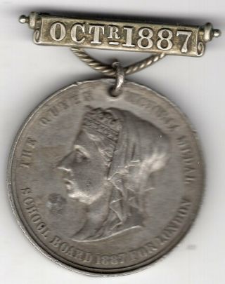 1887 British Queen Victoria Medal For School Board Of London