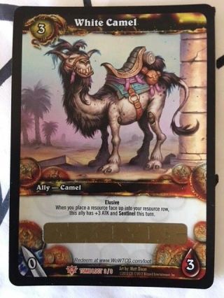 World Of Warcraft Tcg Loot Card Riding Mount - - White Camel - - Unscratched