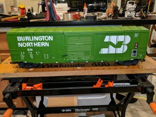 Lgb G Scale 43930 Burlington Northern Waffle Box Car