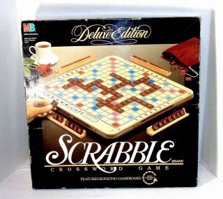 Milton Bradley Scrabble Deluxe Edition 1989 Turntable No Letters Incomplete