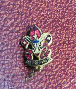 Wwi Period Boy Scouts Red Enameled Badge Pin Assistant Scoutmaster