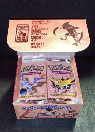 Pokemon Fossil 1st Edition Booster Box English all 36 packs WOTC 1999 3