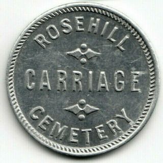Chicago Il Transit Token - Rosehill Cemetery Carriage - One Ride,  Either Way