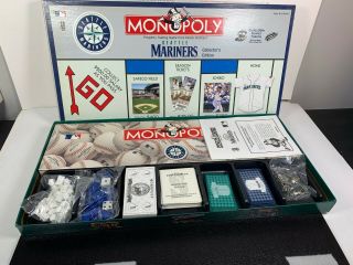 Seattle Mariners Collector Edition Monopoly Baseball Board Game Pewter Complete