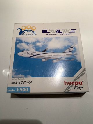 Herpa Wings 1:500 El Al Boeing 747 - 400,  4x - Elb