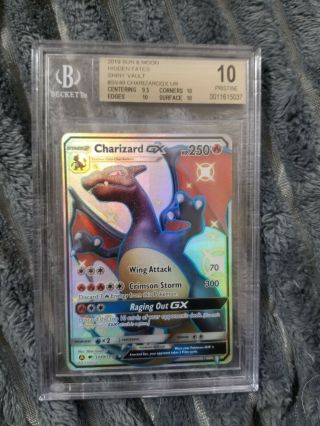 Bgs 10 Hidden Fates Shiny Charizard Gx Sv49 (see Pictures)