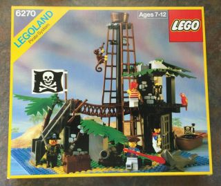 Lego 1989 Legoland Pirate System 6270 Forbidden Island Box And Tray Only