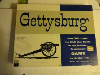 Vintage 1964 Gettysburg Civil War Battle Board Game Avalon Hill - Complete