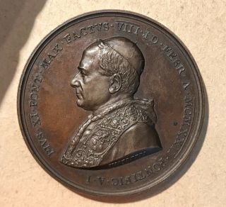 Pope Pius Xi Bronze Papal Medal 1922