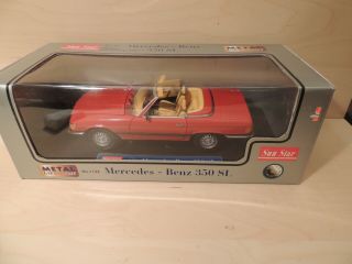 Flawless Sun Star 1/18 Die Cast Mercedes Benz 350 Sl Roadster With Box