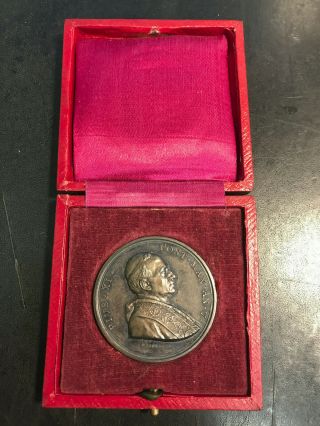1926 Mcmxxvi Pope Pius Xi Mistruzzi Silver Medal In Red Case 1.  75 " 44mm Anno V