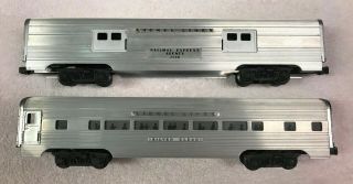 Lionel Lines 2533 Silver Cloud Aluminum Passenger Car & 2530 Rea Baggage Car