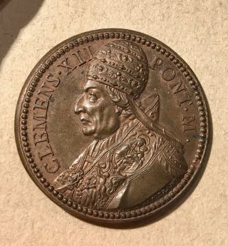 Pope Clement Xii Copper Papal Medal Mother Church Reverse