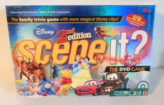 Disney Scene It - 2nd Edition - Dvd Game Board - Complete / Ln