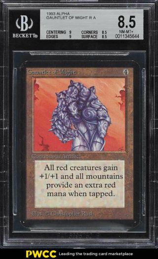 1993 Magic The Gathering Mtg Alpha Gauntlet Of Might R A Bgs 8.  5 Nm - Mt,  (pwcc)
