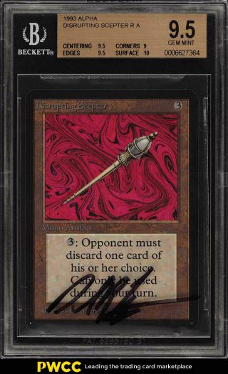 1993 Magic The Gathering Mtg Alpha Disrupting Scepter R A Auto Bgs 9.  5 (pwcc)