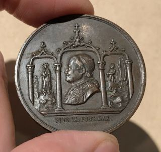 Pope Pius IX Bronze Papal Medal 1869 - 1870 Council Oecumenique Rome 3